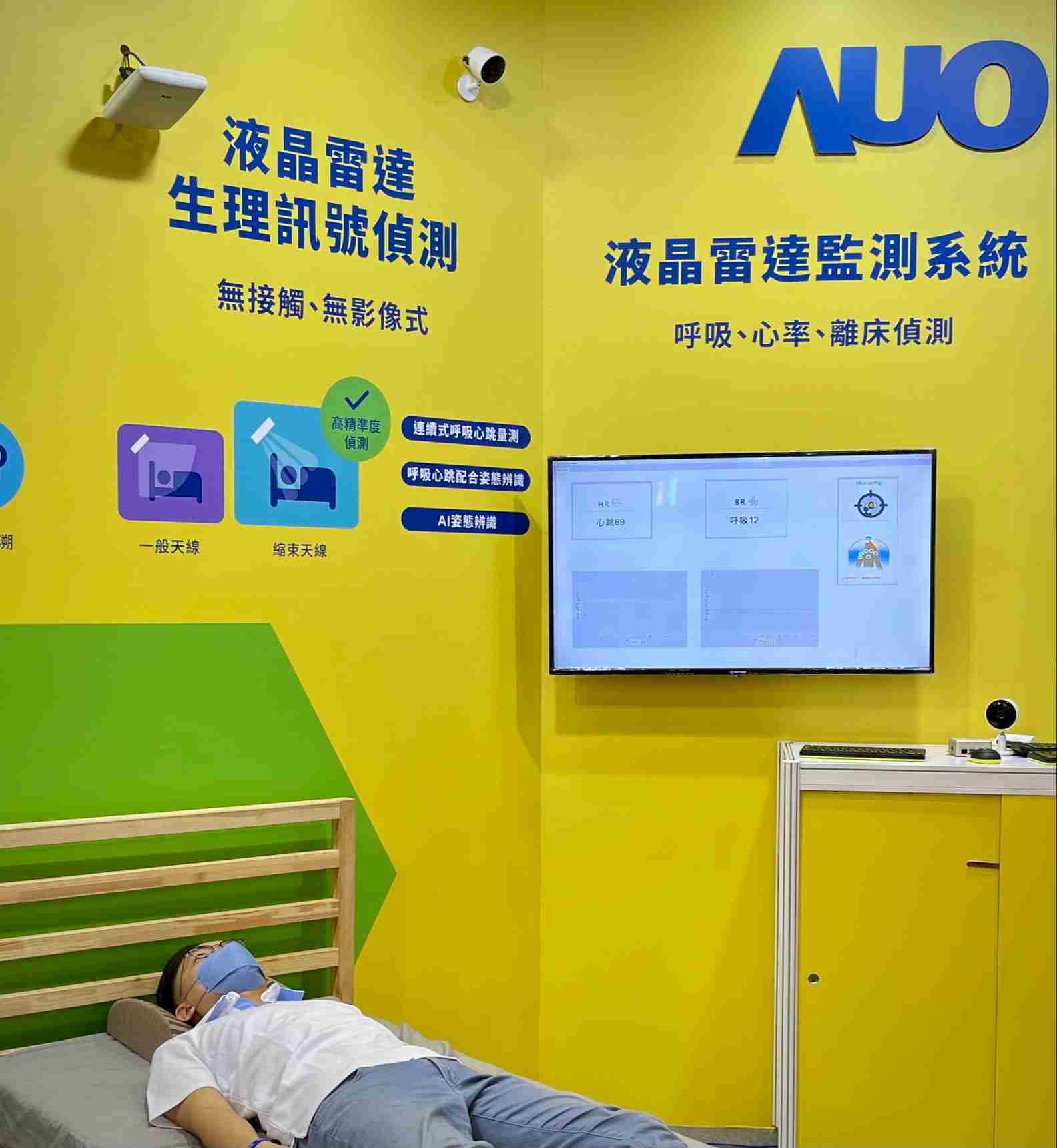 2121非凡颐康「无接触生理监测雷达」，，免除传统线路与贴片束缚，，，精准侦测呼吸、、、、心跳等重要生理讯号