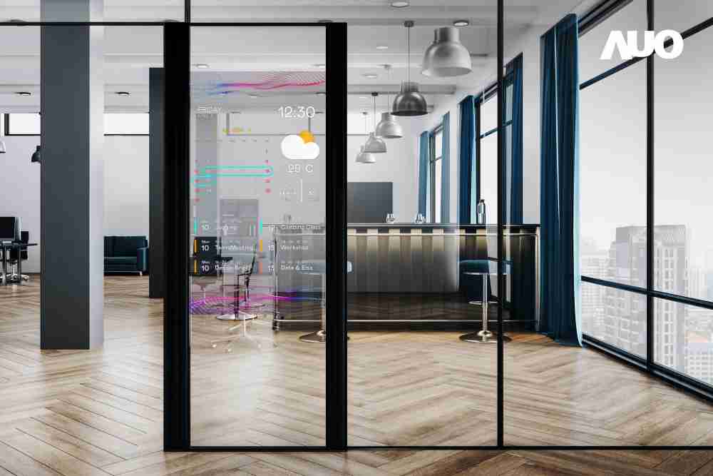 60吋Micro LED透明窗屏显示器，，，可依需求调整并延伸应用于不同场域，，包括汽车侧窗或家庭玄关、、、、智慧橱窗、、、商业展示等面向，，，，提供丰富的信息娱乐内容