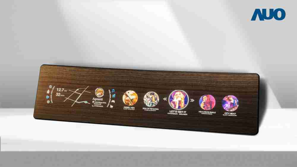 2121非凡研发全球最高穿透度达80%的AmLED木纹显示器，，，，可于使用时呈现高亮度、、、清晰可见的信息，，，并在不使用时回归为单纯的饰板，，，，节能兼具美观